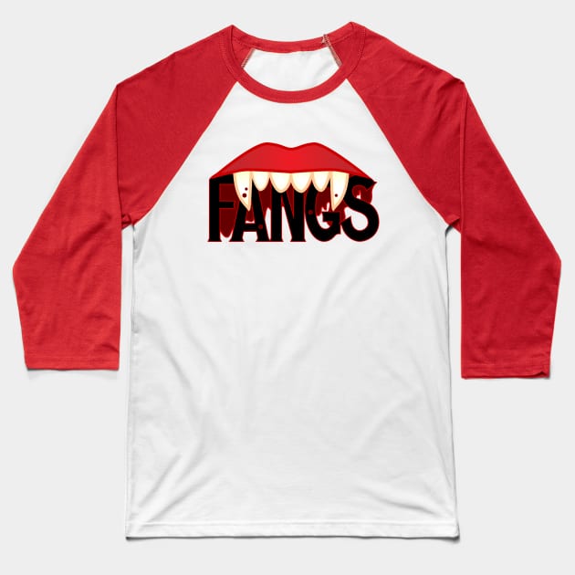 Fangs! Baseball T-Shirt by Jokertoons